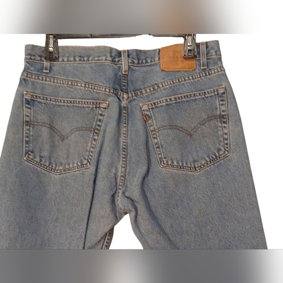 Levis  Mens 505 Jeans 38x30 Blue Denim Straight Leg,Red Tag Vintage, Medium Wash - Picture 4 of 10